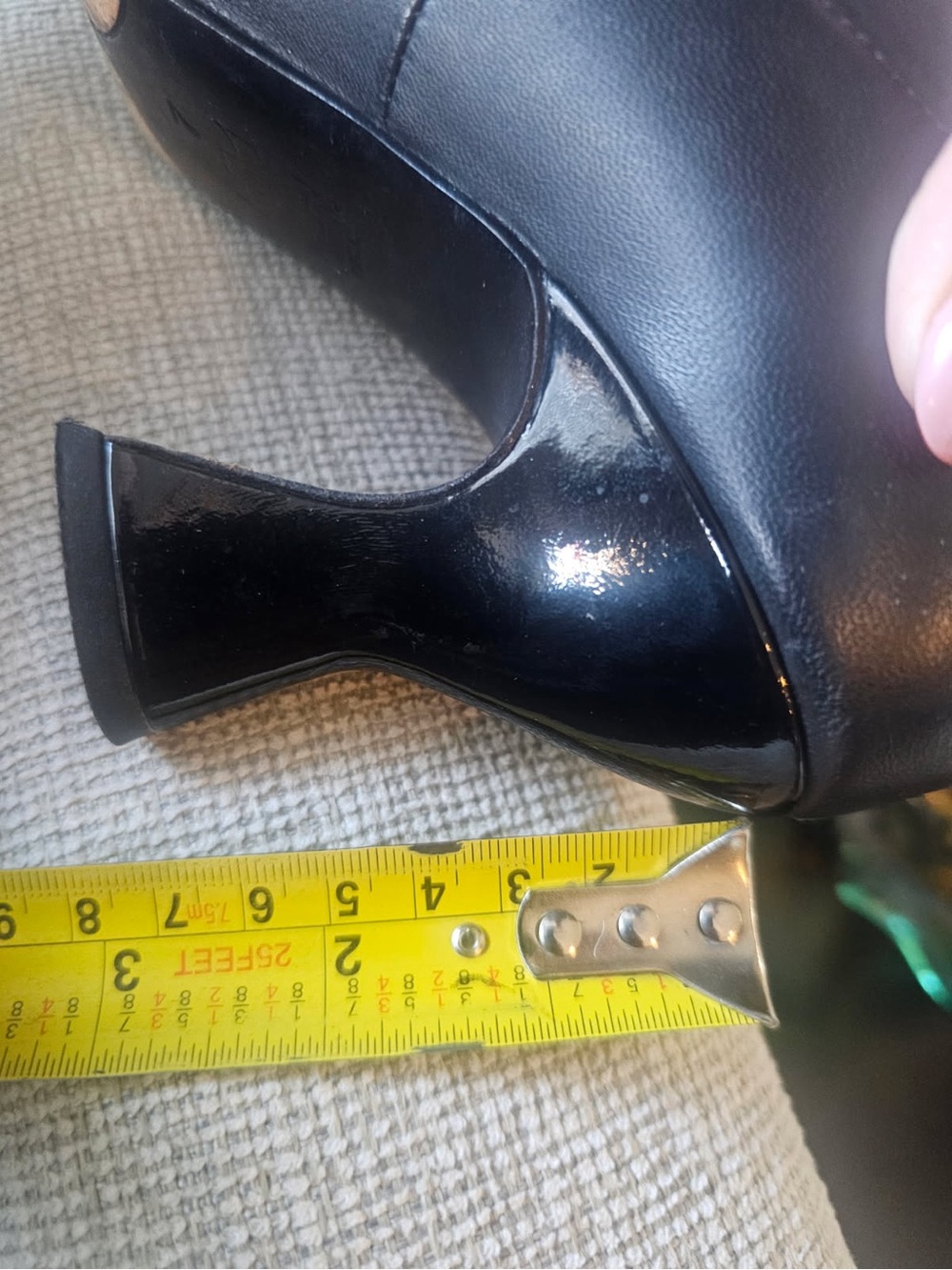 John Fluevog Black Leather Women's Cutout Heels with Bow Accent - Picture 6 of 6